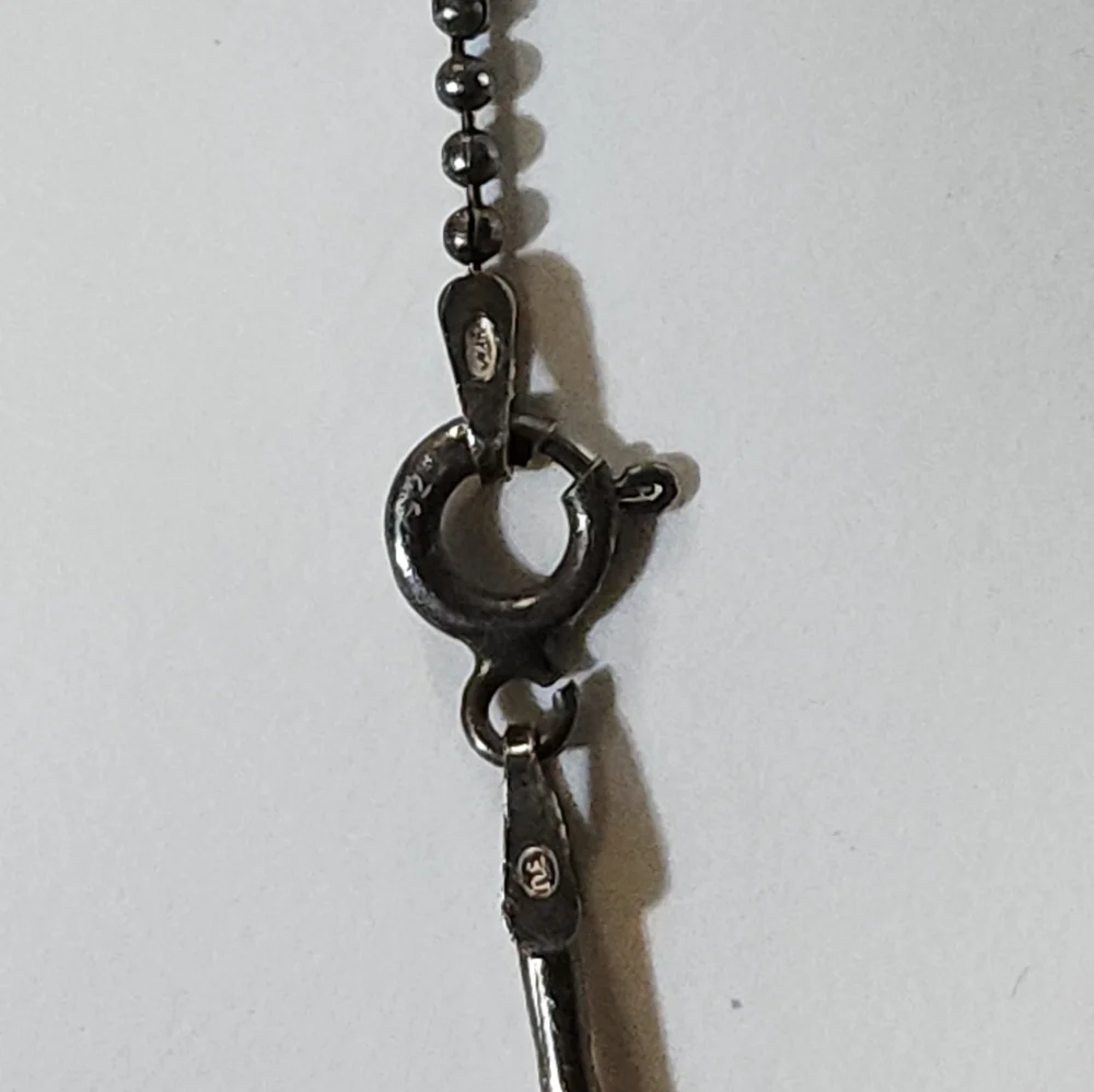 Vtg 925 Italy Silver Pendant Necklace St Mary Conceived Without Sin Pray For Us